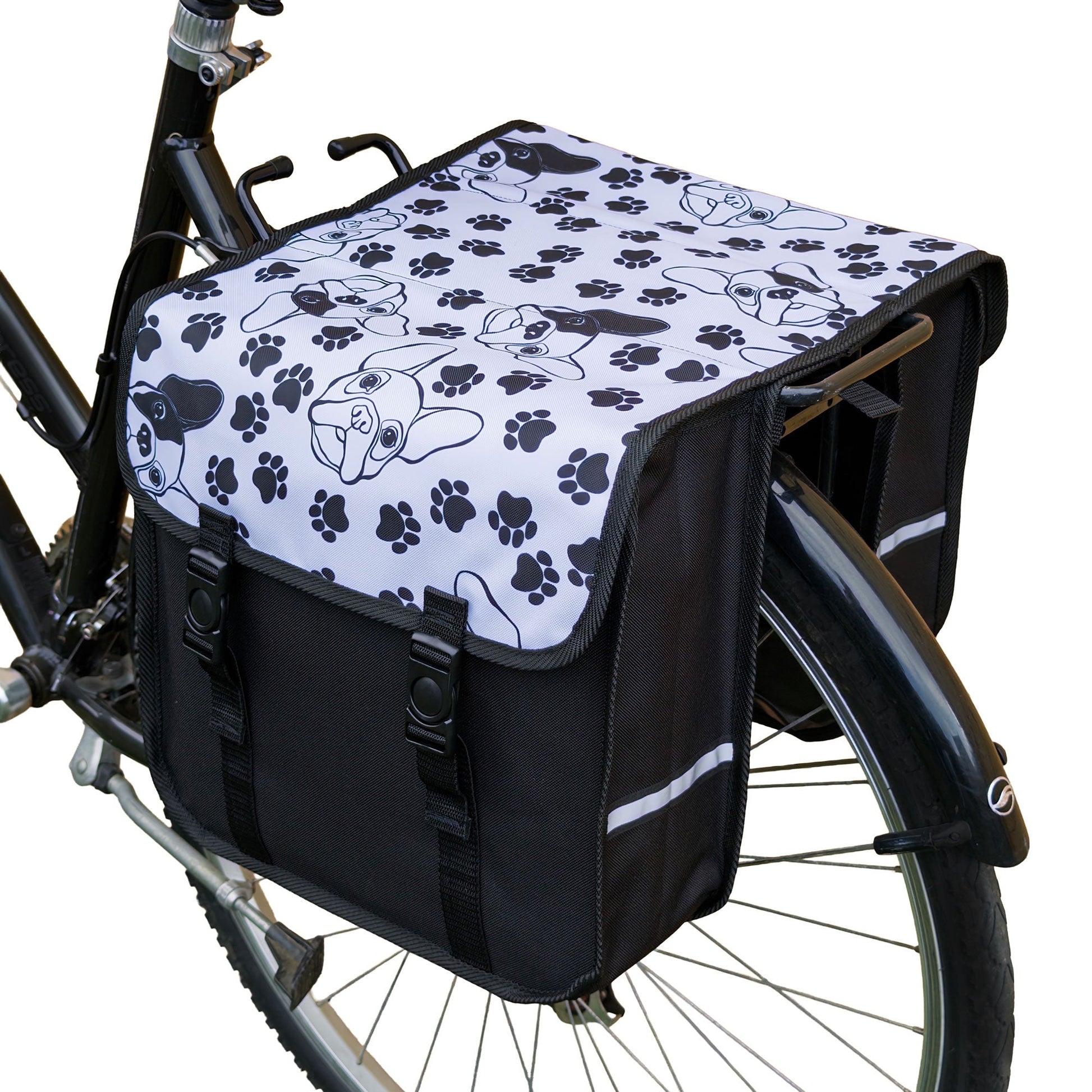 BikyBag Classic Bicycle Double Pannier Bag with Dogs Pattern
