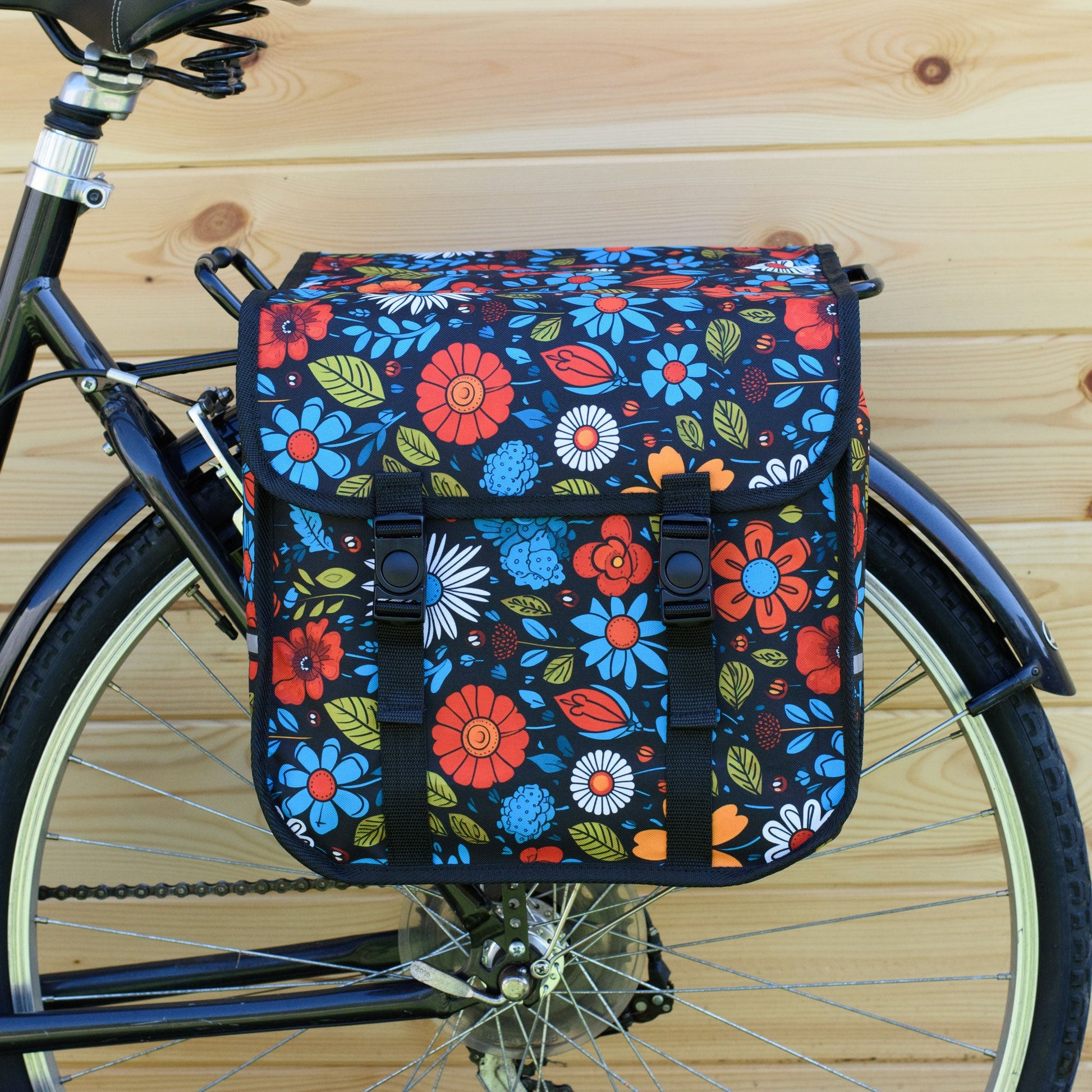Bicycle Double Pannier Bag in Floral Fiesta