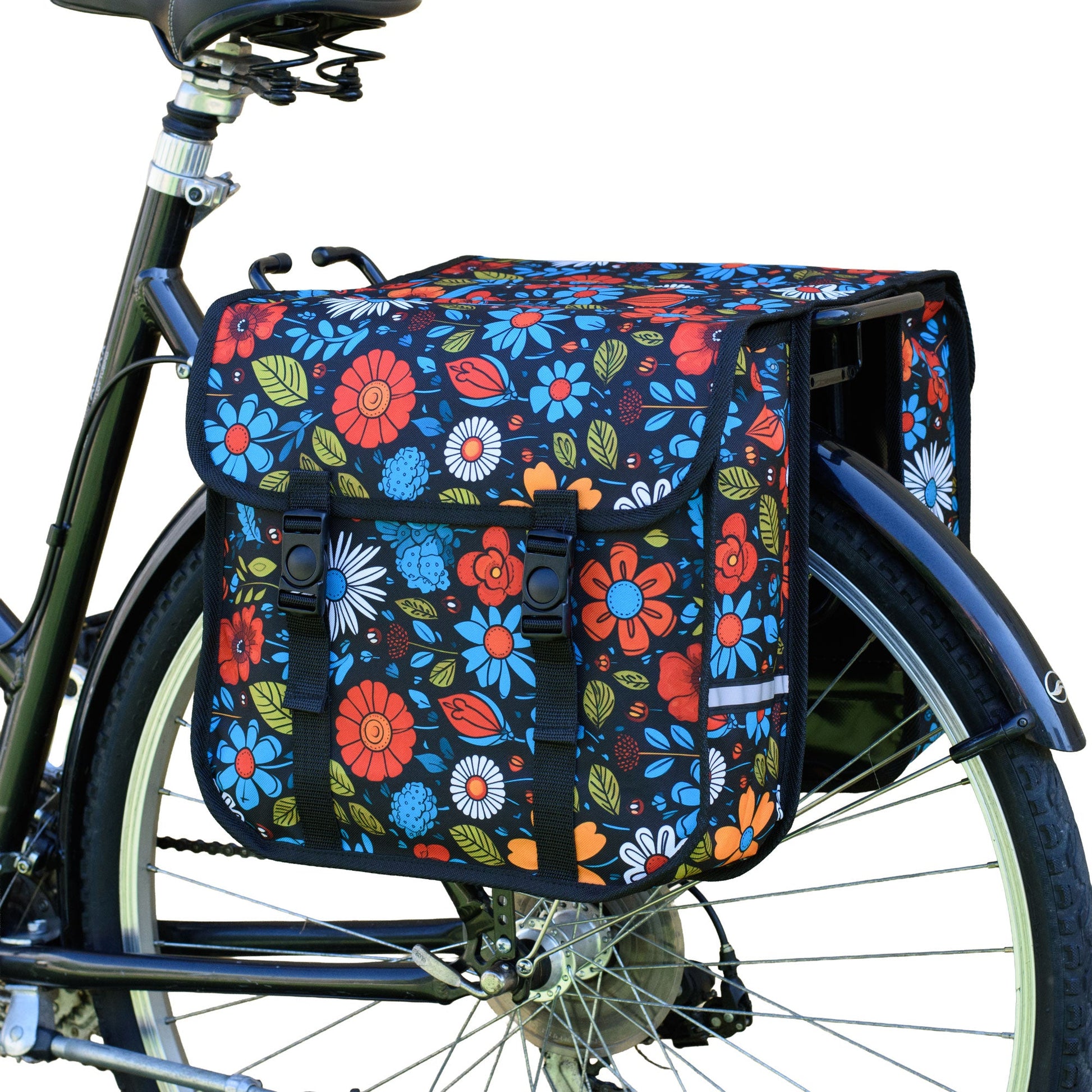 Bicycle Double Pannier Bag in Floral Fiesta