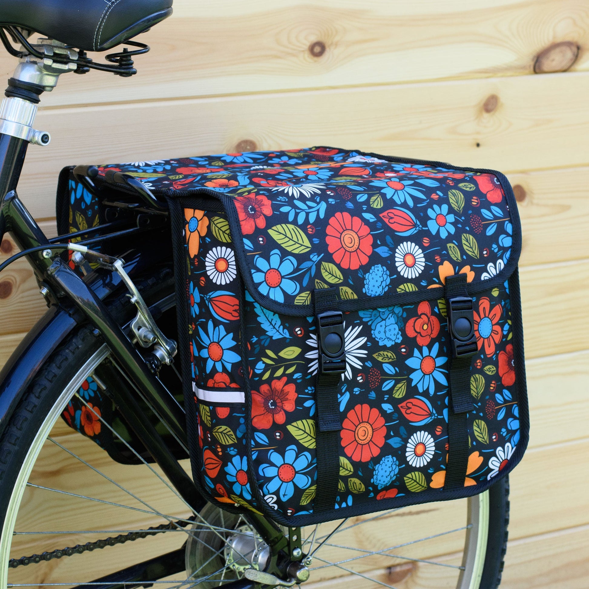 Bicycle Double Pannier Bag in Floral Fiesta