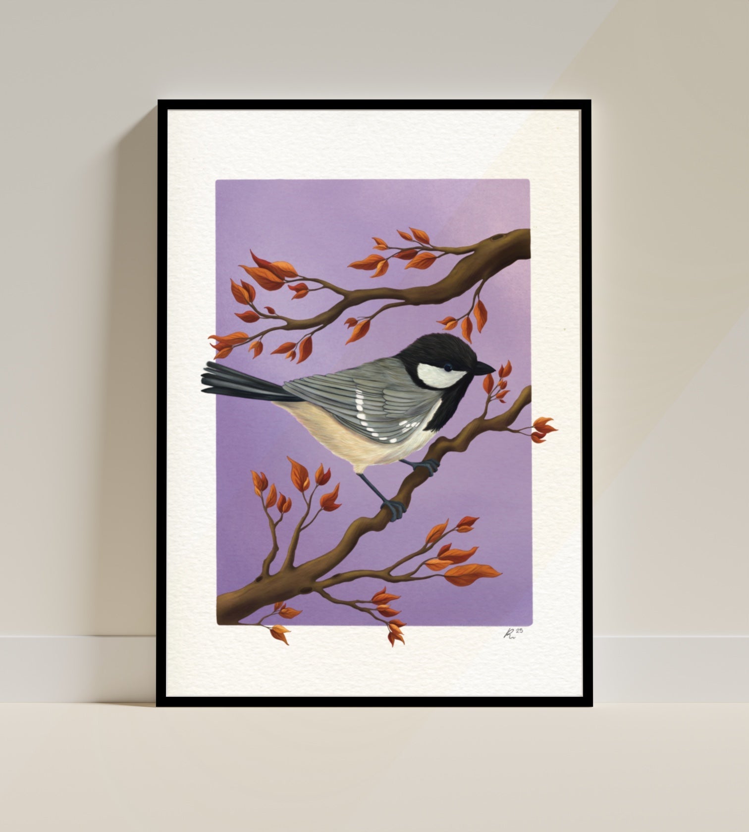 Coal Tit Autumn Art Print