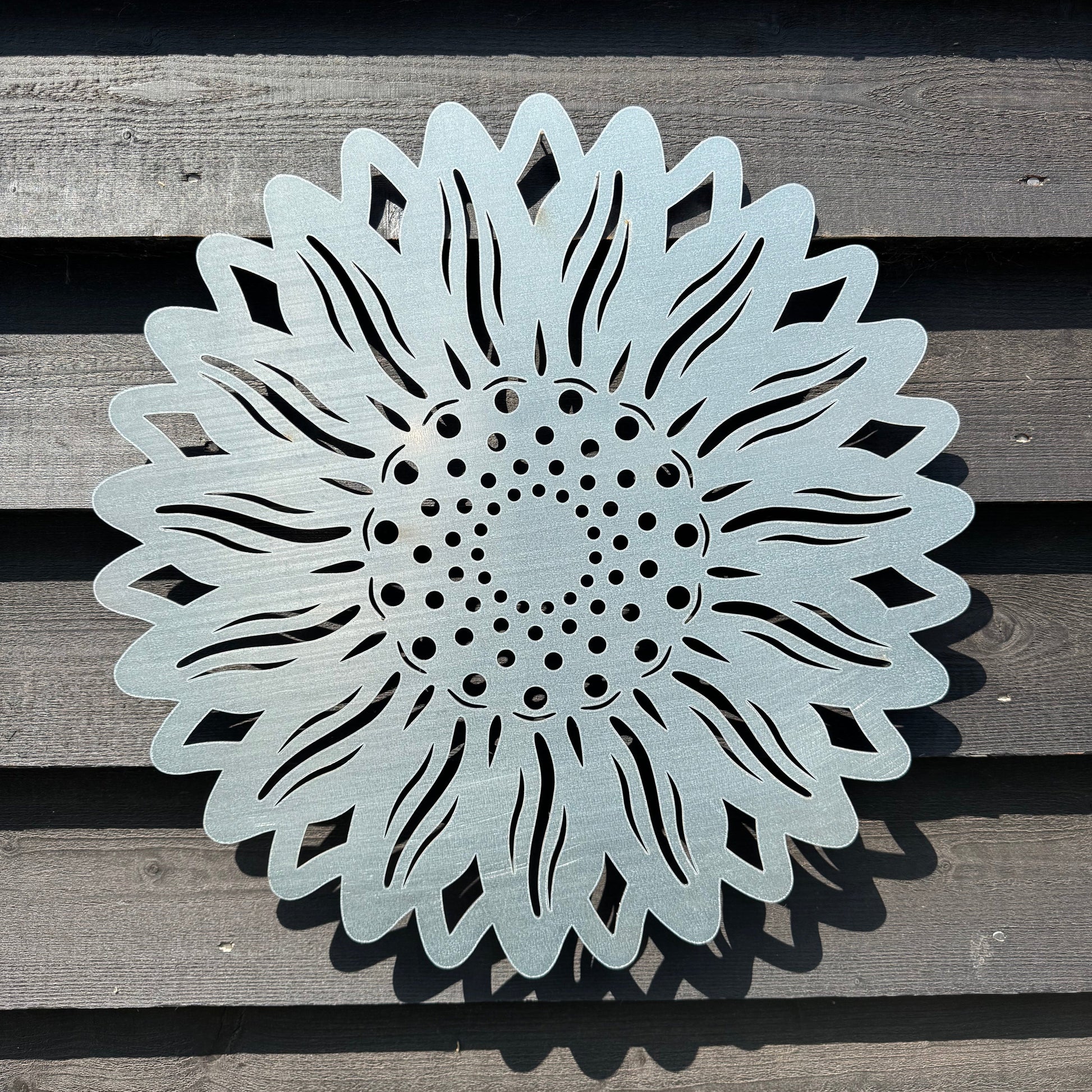 Large Galvanized Steel Sunflower Garden Decoration 55cm