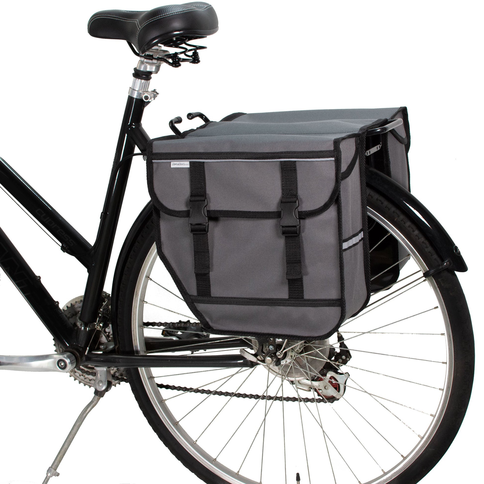 Grey Double Waterproof Bicycle Panniers for Rear Rack