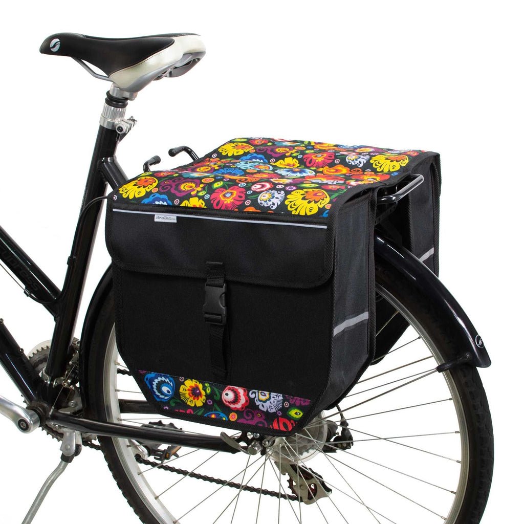 Bicycle Double Panniers Folklore Flowers