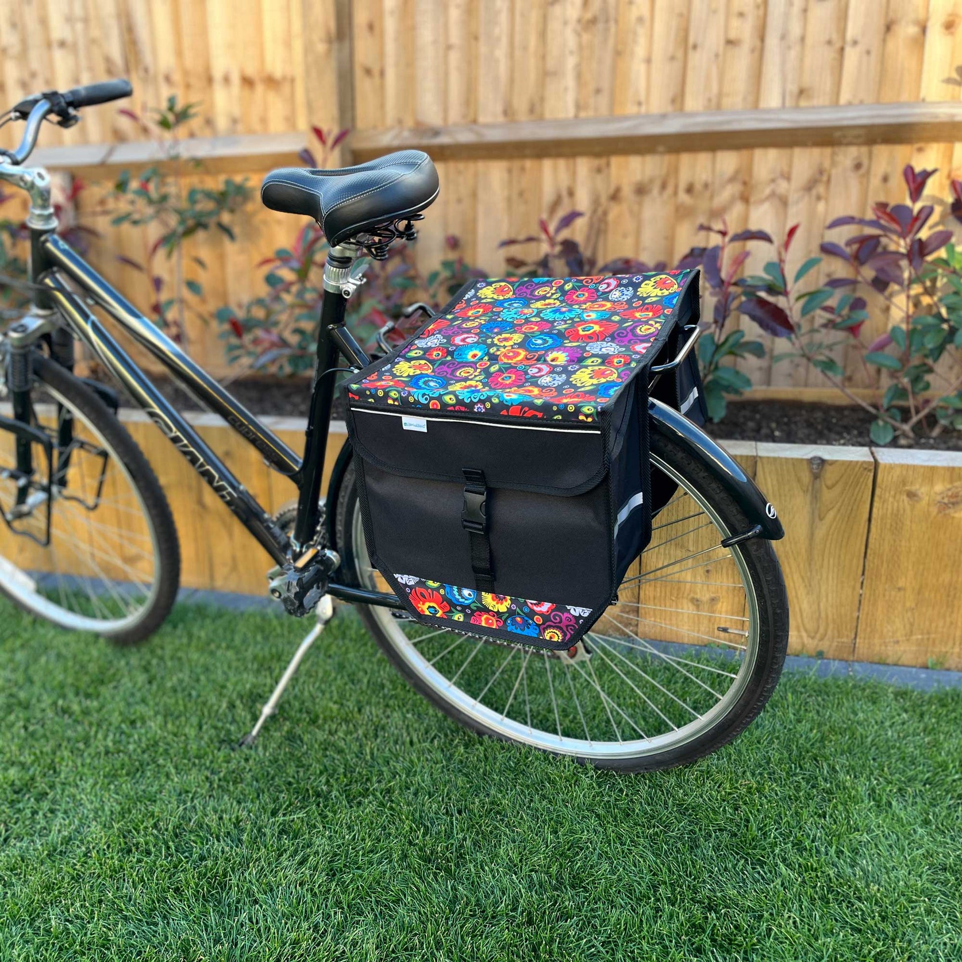 Bicycle Double Panniers Folklore Flowers