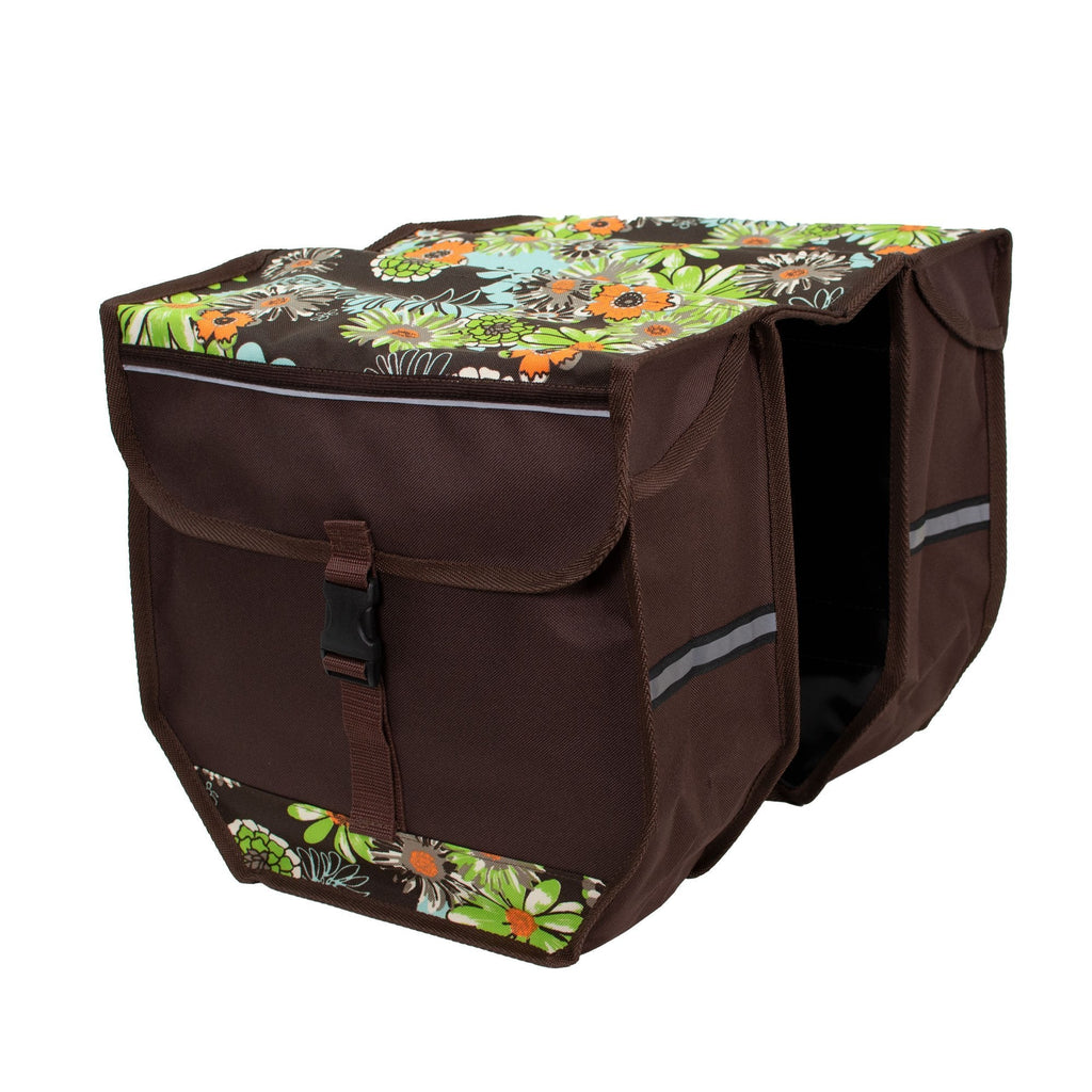 Bicycle Double Panniers in Green Meadow