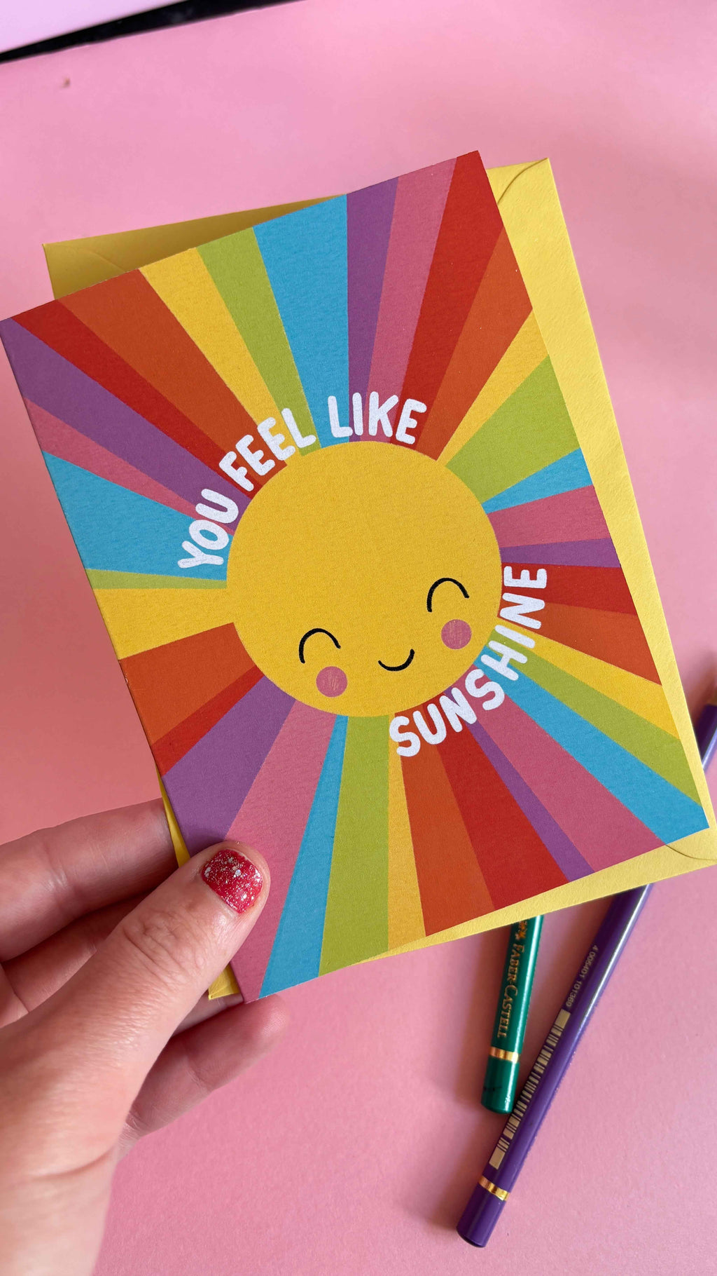Rainbow Sunshine Handmade Greeting Card Just Because