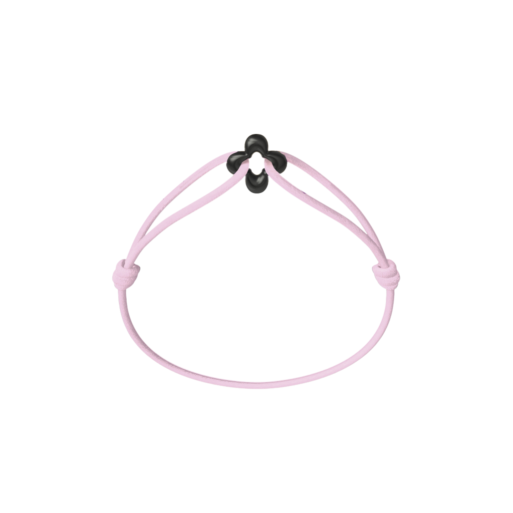 Mini Black Clover Onyx Cord Bracelet