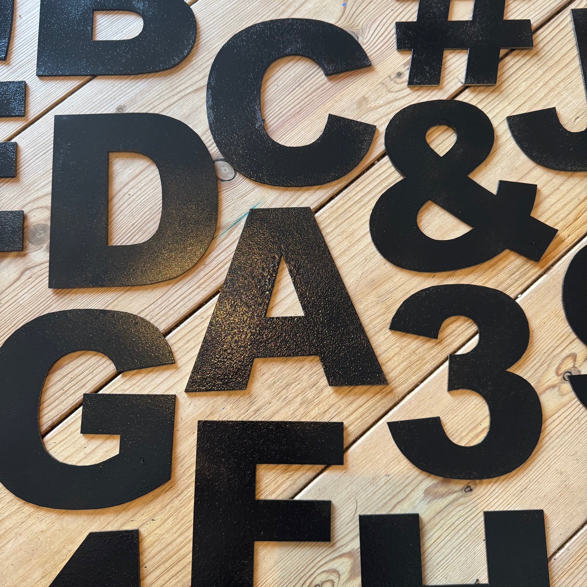 Black Metal Letters 12 inch and 5 inch Rustic Industrial Wall Decor