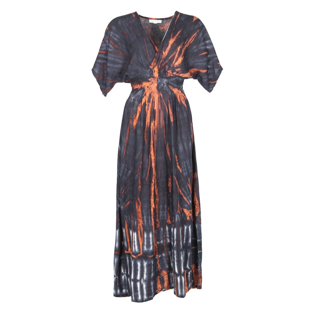 Tie Dye Summer Maxi Dress with Crossover Top