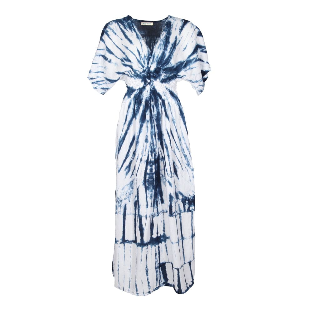 Tie Dye Summer Maxi Dress with Crossover Top