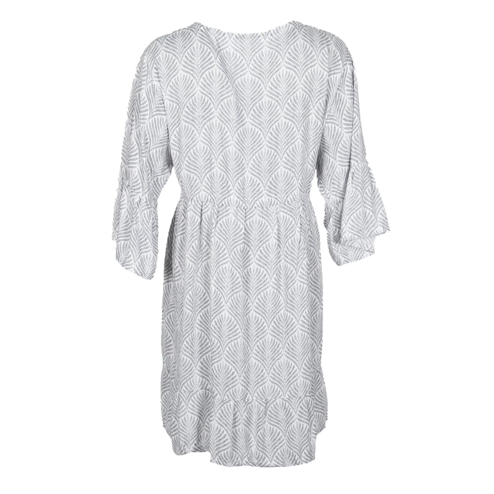 Leaf Print Kurta Dress in Black or Grey