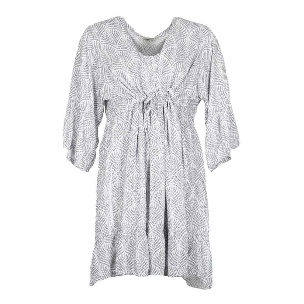 Leaf Print Kurta Dress in Black or Grey