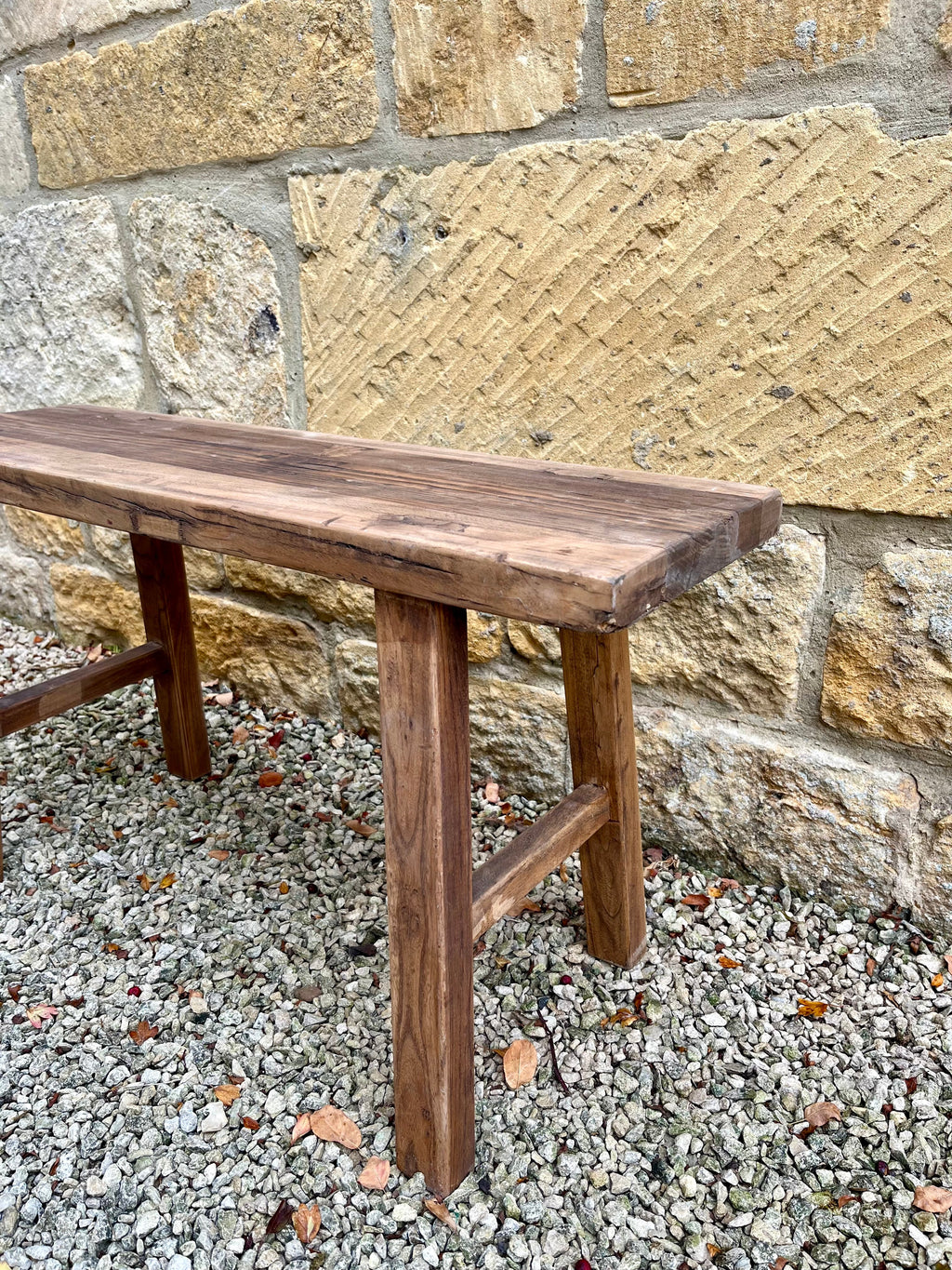 Reclaimed Elm Rustic Bench