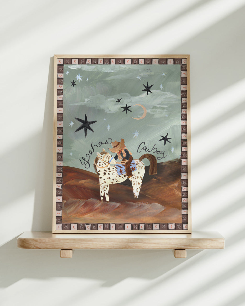 Desert Cowboy Horse Art Print