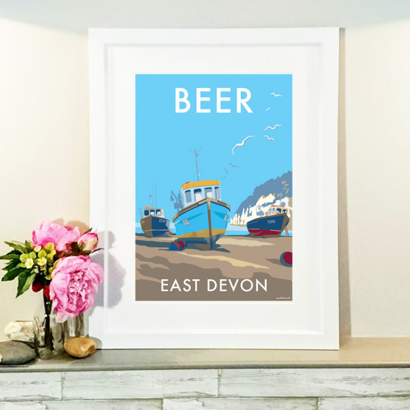 Beer Seaside Travel Poster Print