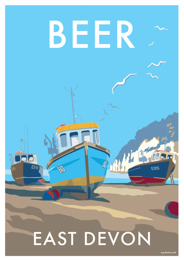 Beer Seaside Travel Poster Print