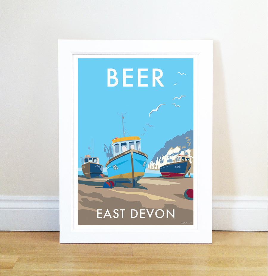 Beer Seaside Travel Poster Print