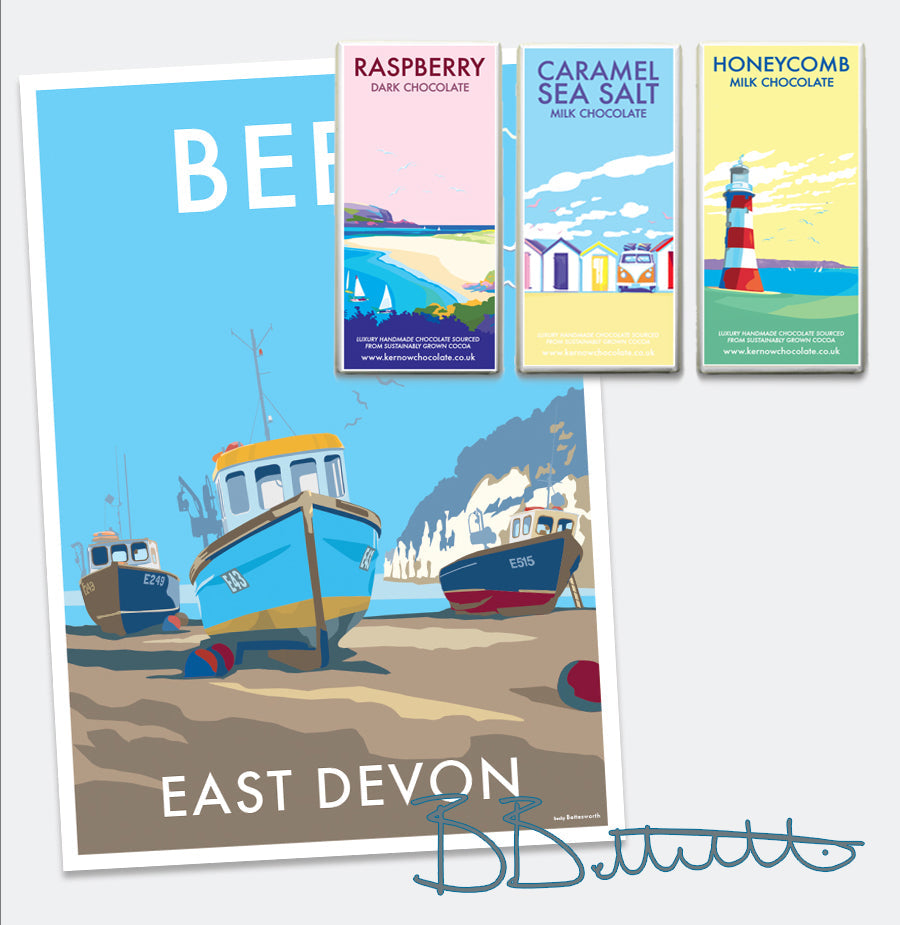 Beer Seaside Travel Poster Print