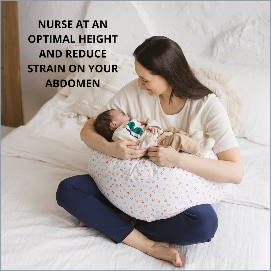 C Shape Nursing and Maternity Pillow in Organic Milk White