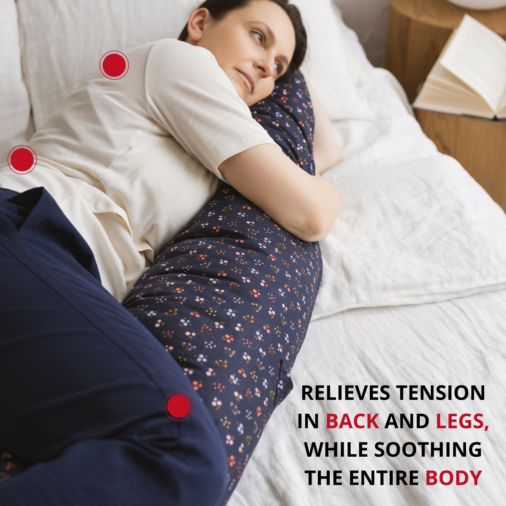 C Shape Nursing and Pregnancy Pillow with Organic Navy Cover