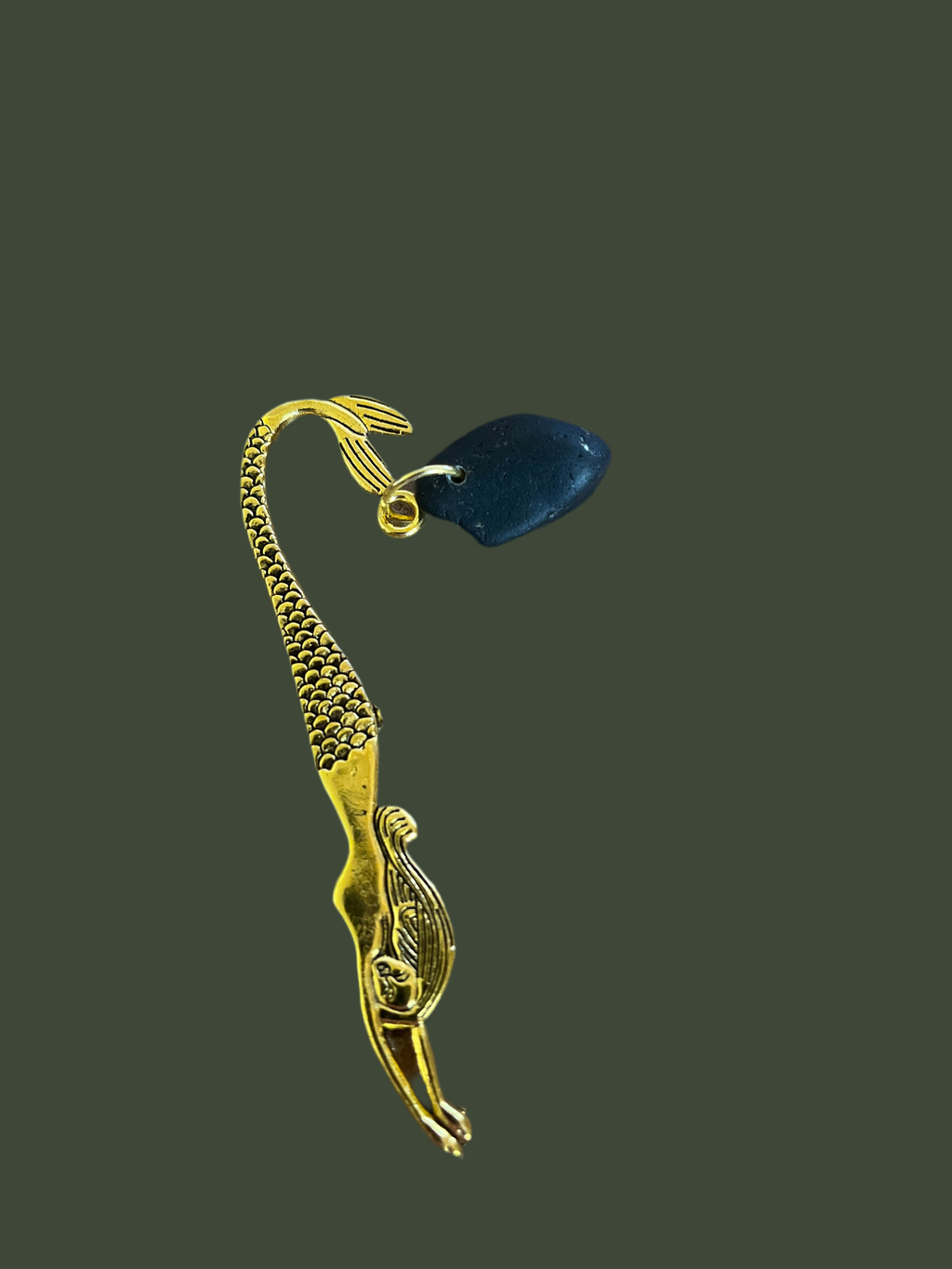 Seaglass Mermaid Tail Bookmark Gold
