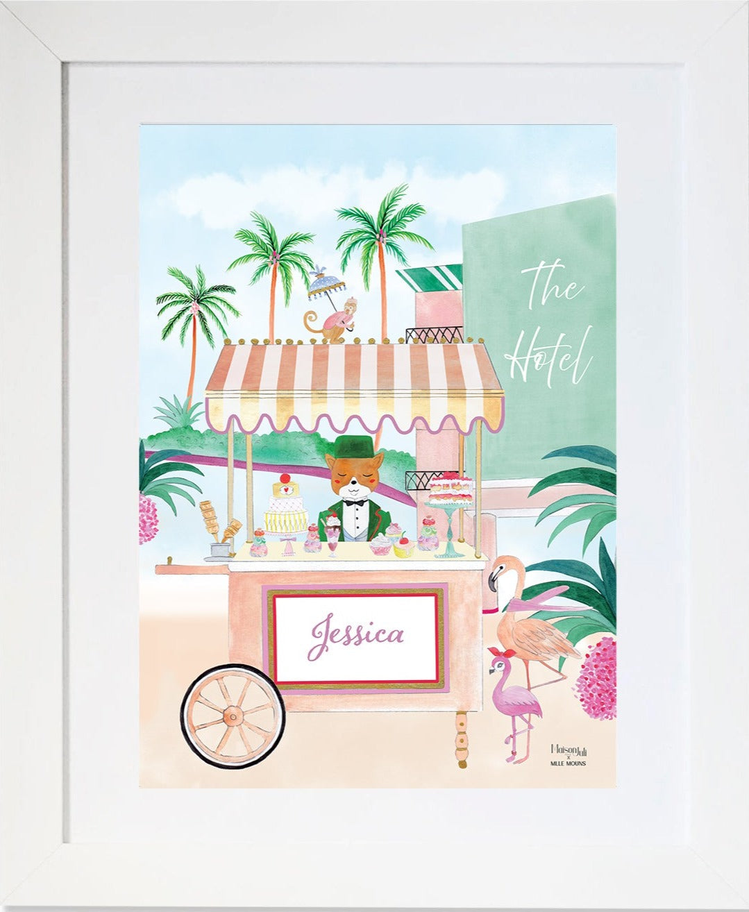 Personalised Beverly Hills Artwork for Girls