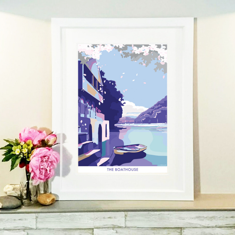 Boathouse Vintage Travel Poster