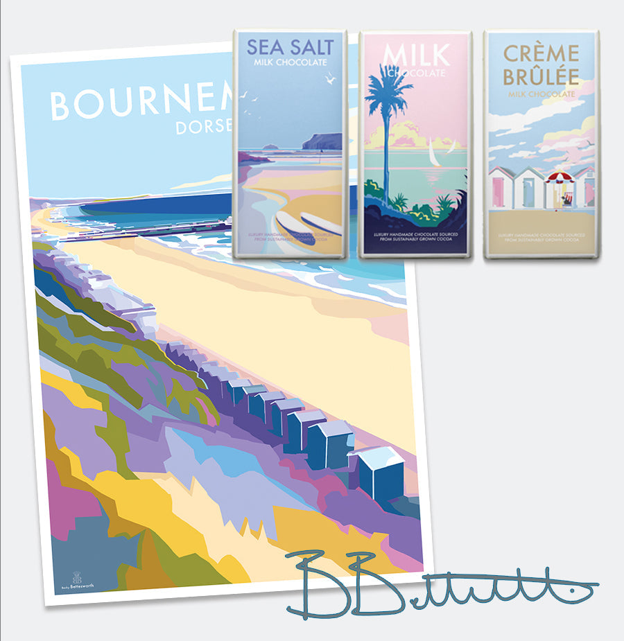 Bournemouth Vintage Travel Poster Print