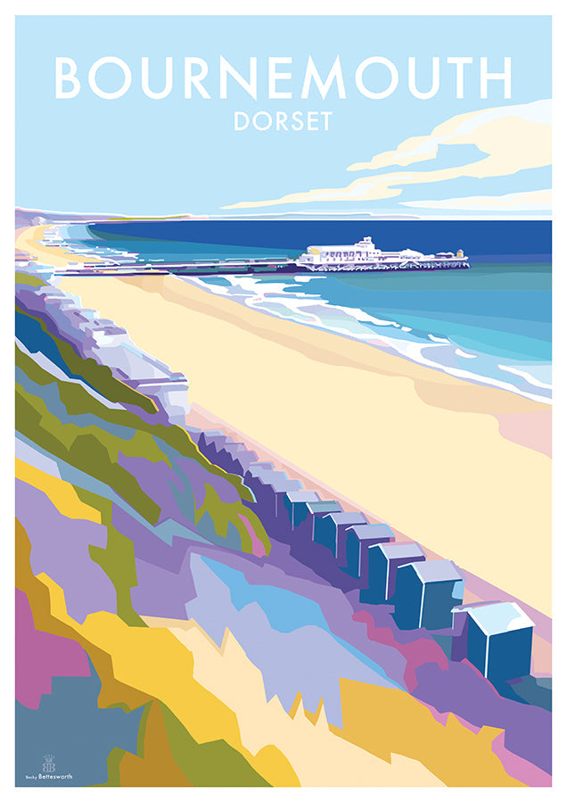 Bournemouth Vintage Travel Poster Print