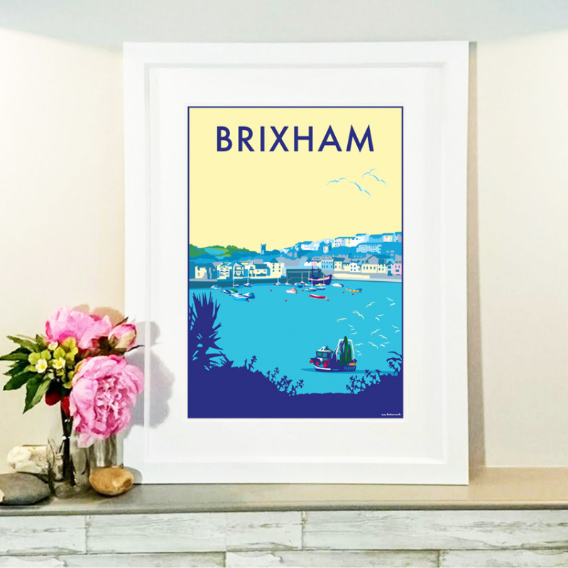 Brixham Vintage Seaside Print