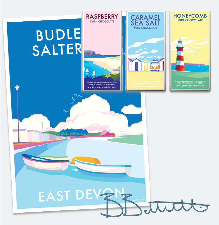 Budleigh Salterton Vintage Seaside Travel Poster Print