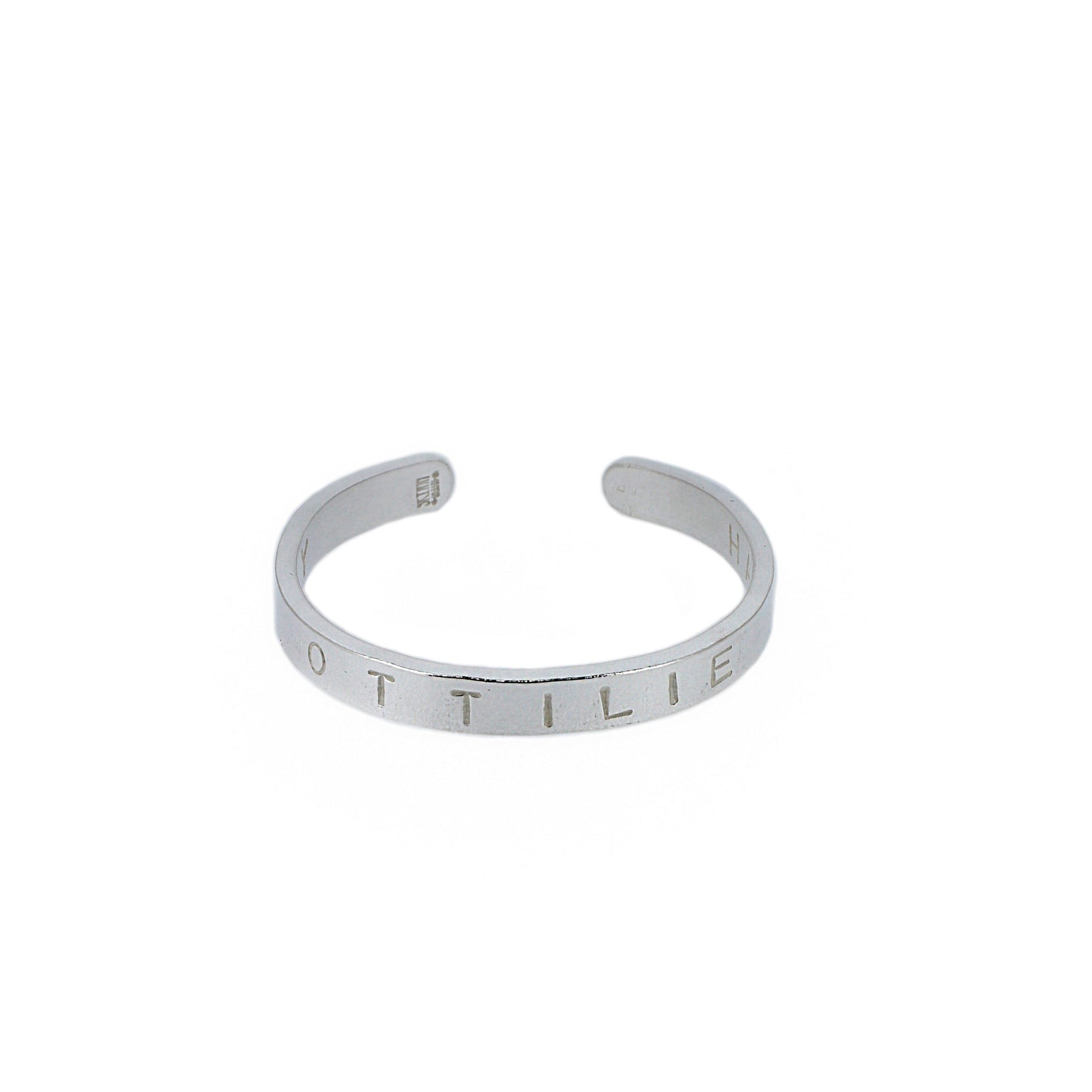 Personalised Sterling Silver Cuff Bangle for Children