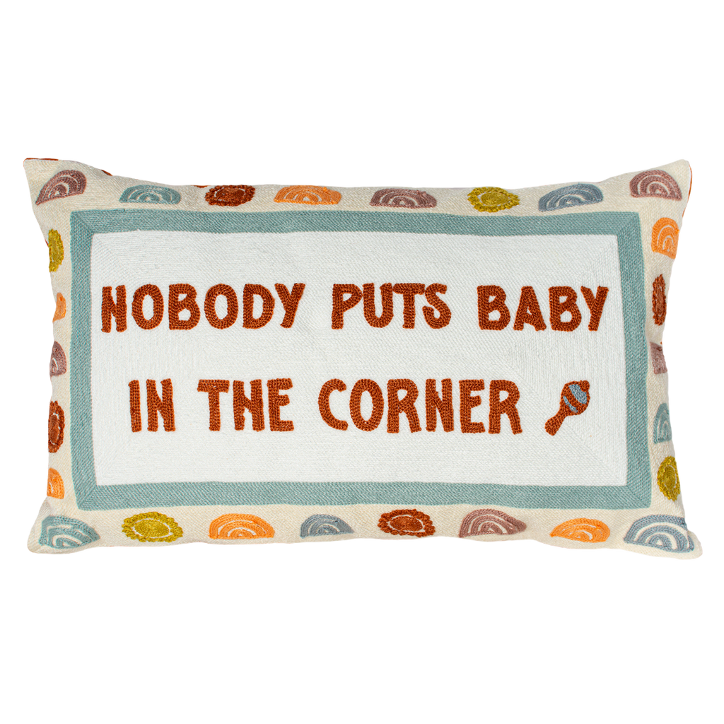 Nobody Puts Baby in the Corner Needlepoint Cushion