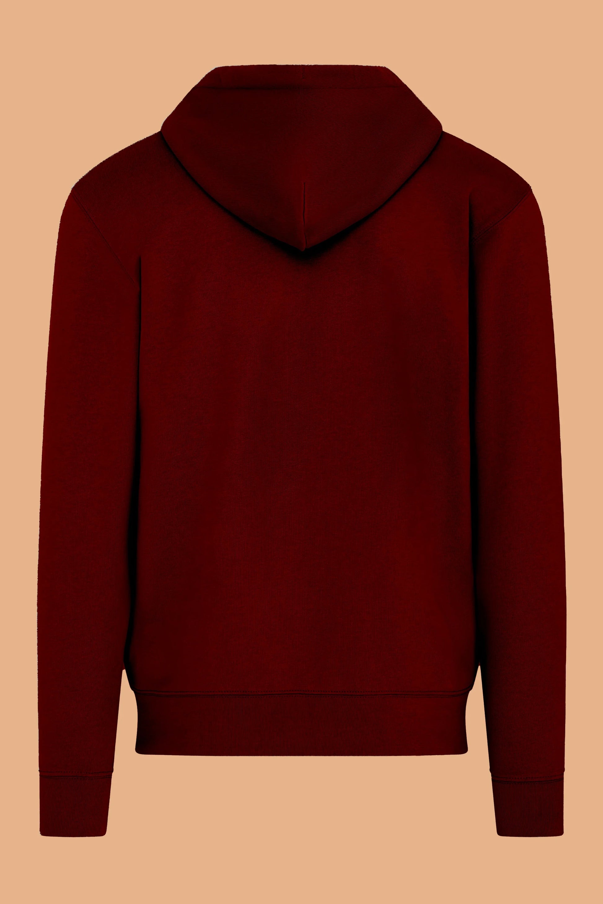 Embroidered P Zip Up Hoodie in Burgundy