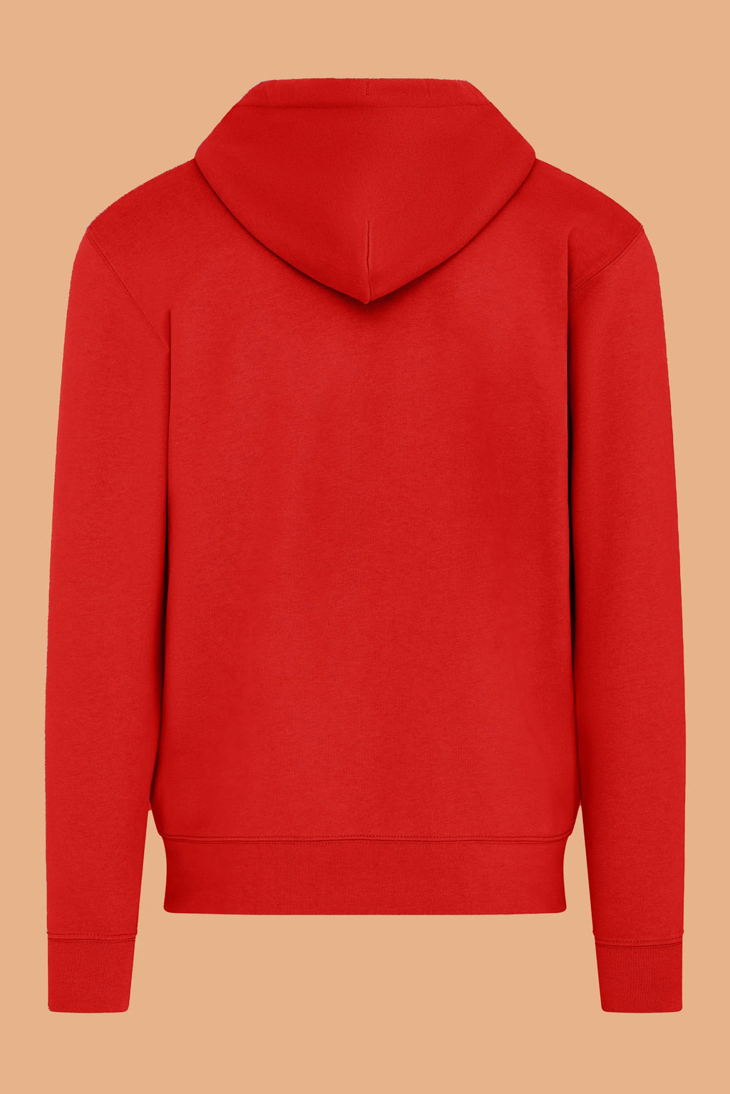 Embroidered P Zip Up Hoodie in Red