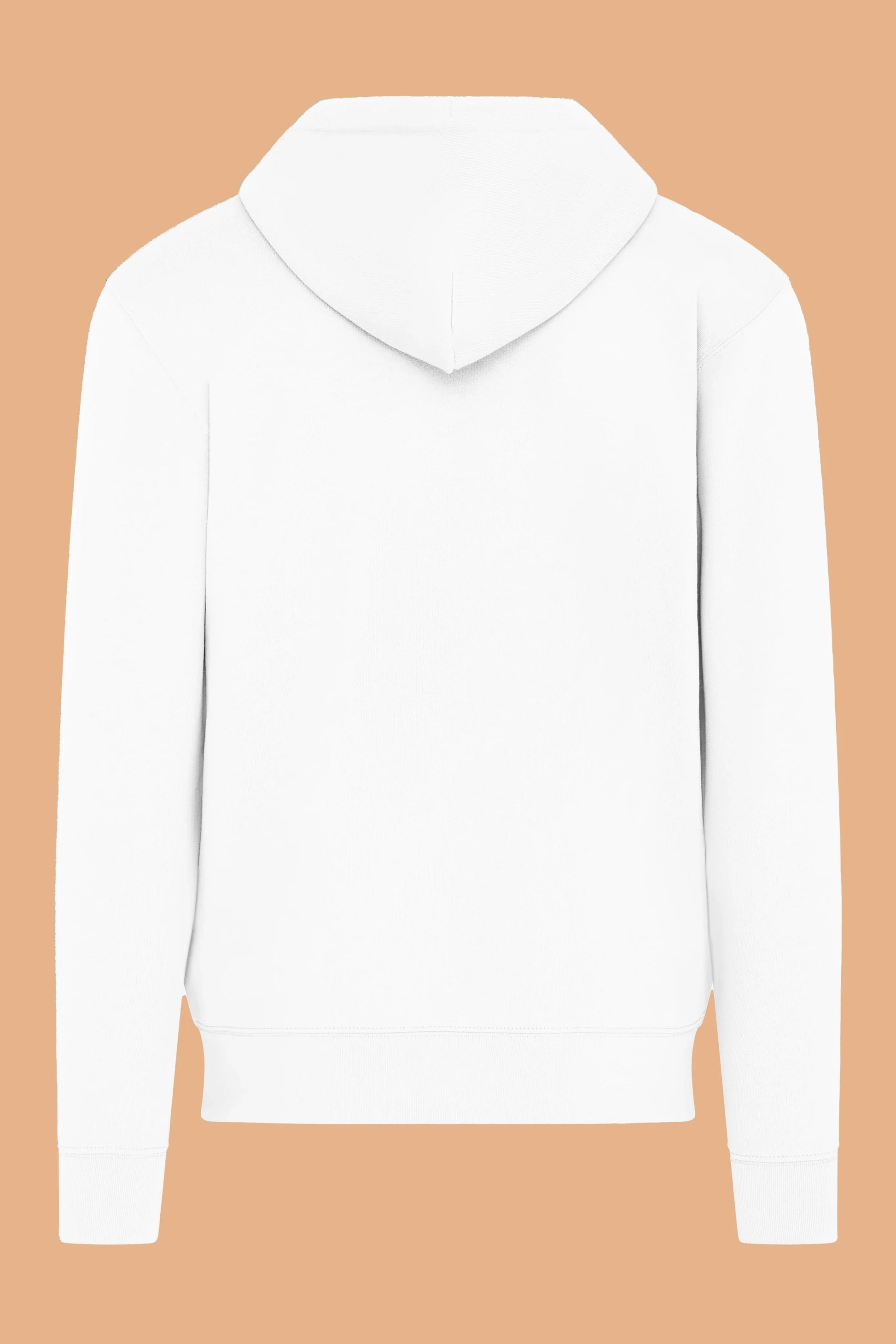 Embroidered P Zip Up Hoodie in White