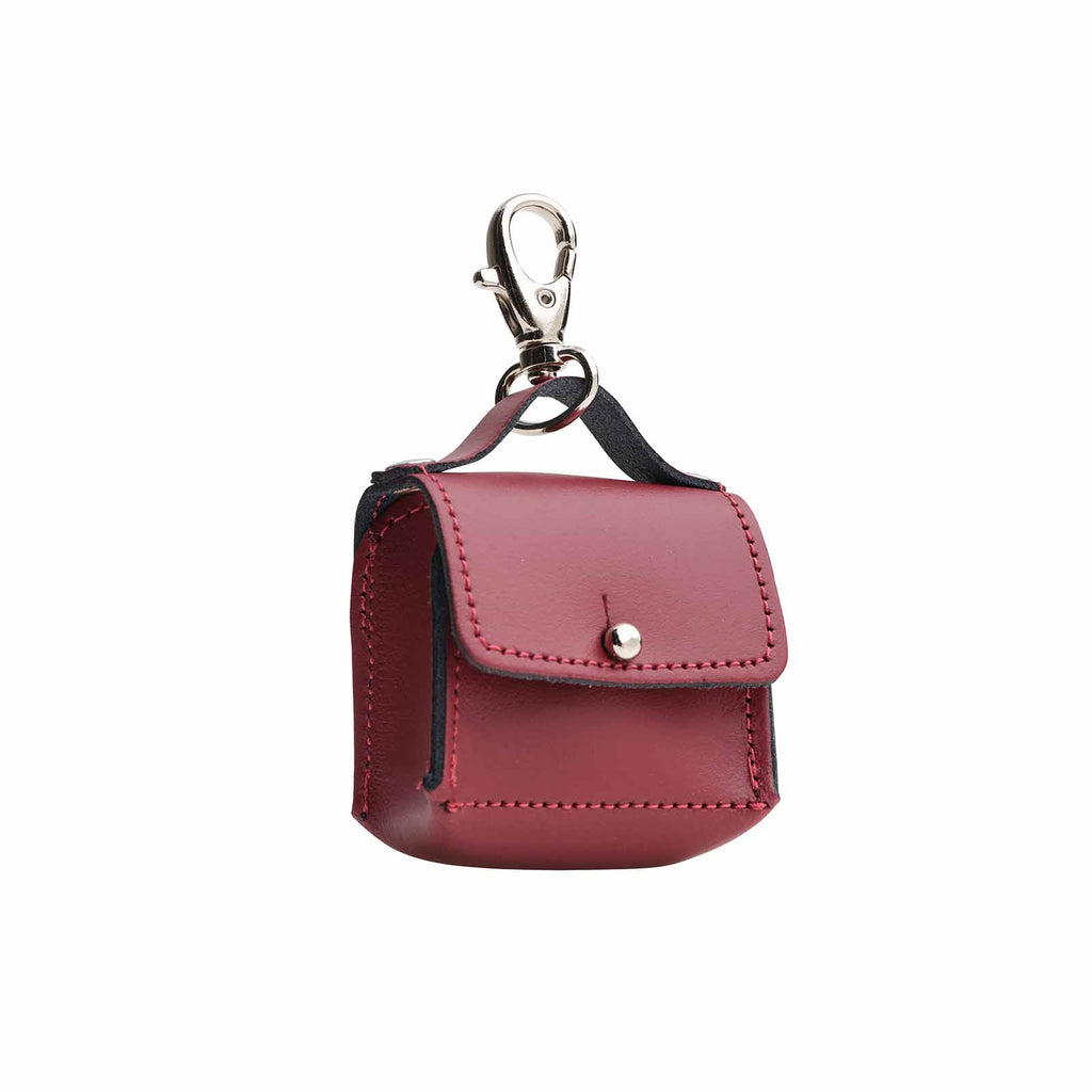 Mini Bag Charm in Oxblood Red