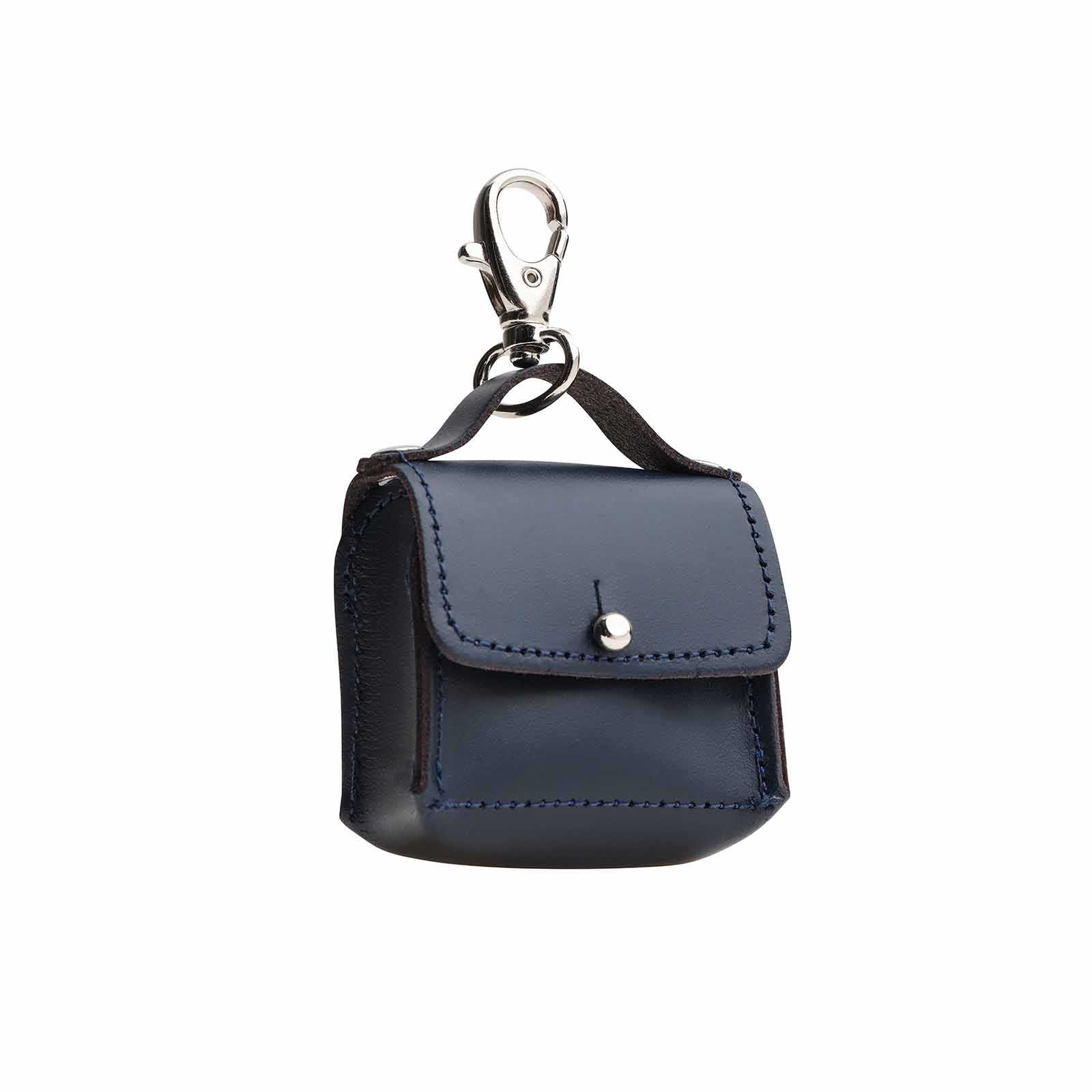 Navy Mini Bag Charm in Leather - Pre-order Jan 2026 Delivery