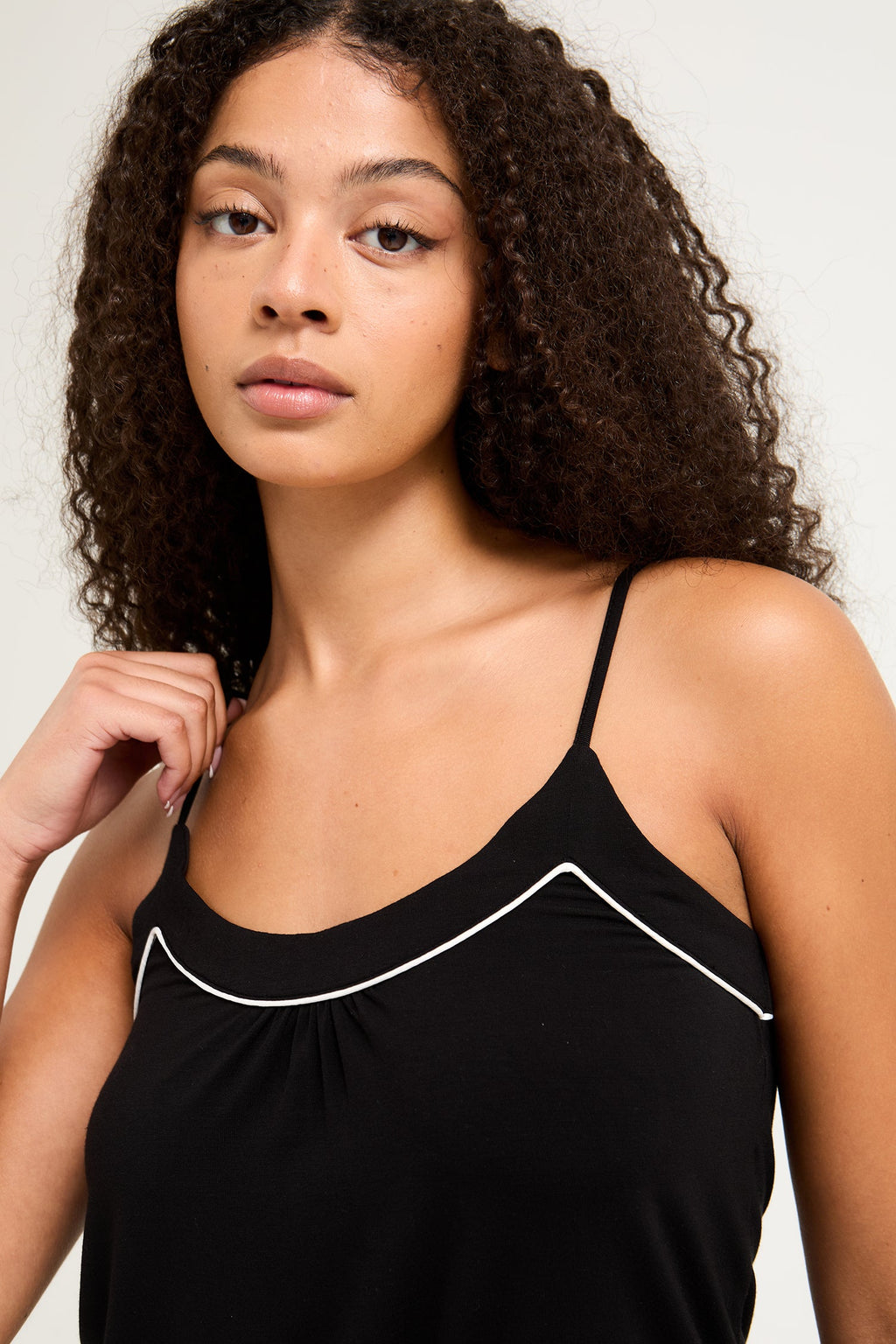 Bamboo Cami Short Pyjama Set in Black