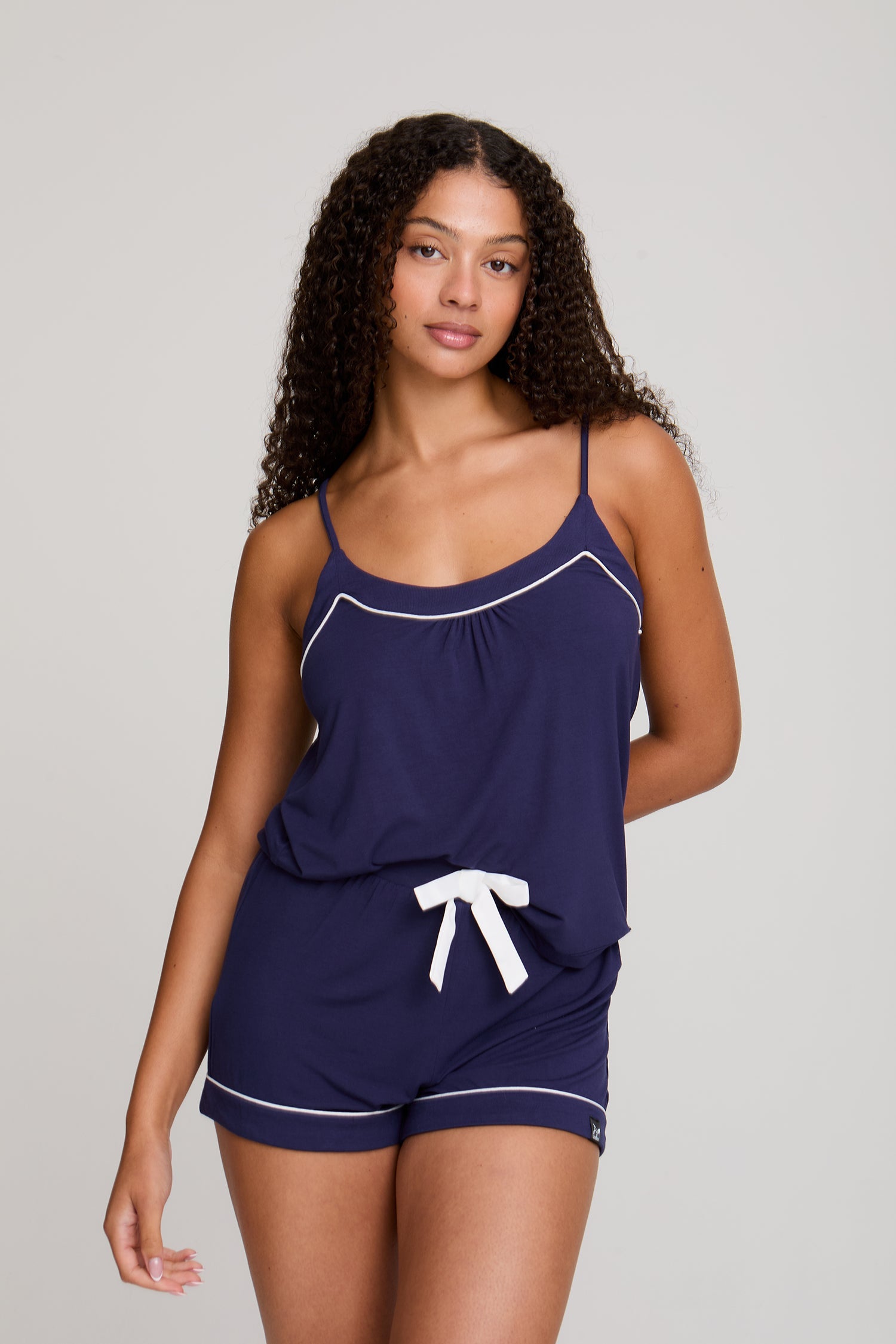 Bamboo Cami Short Pyjama Set in Midnight