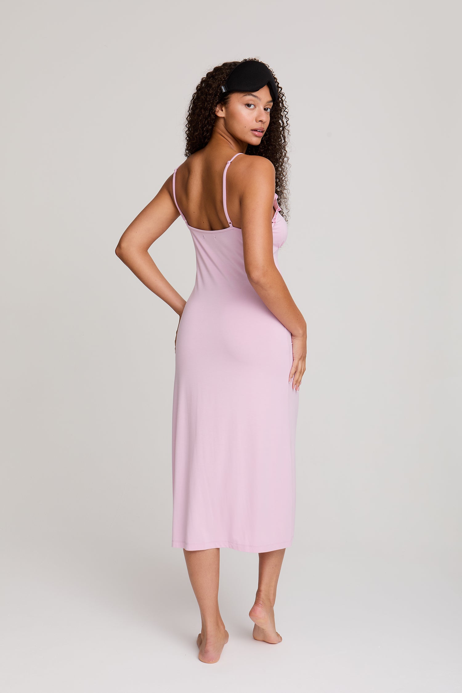 Bamboo Frill Chemise in Blush