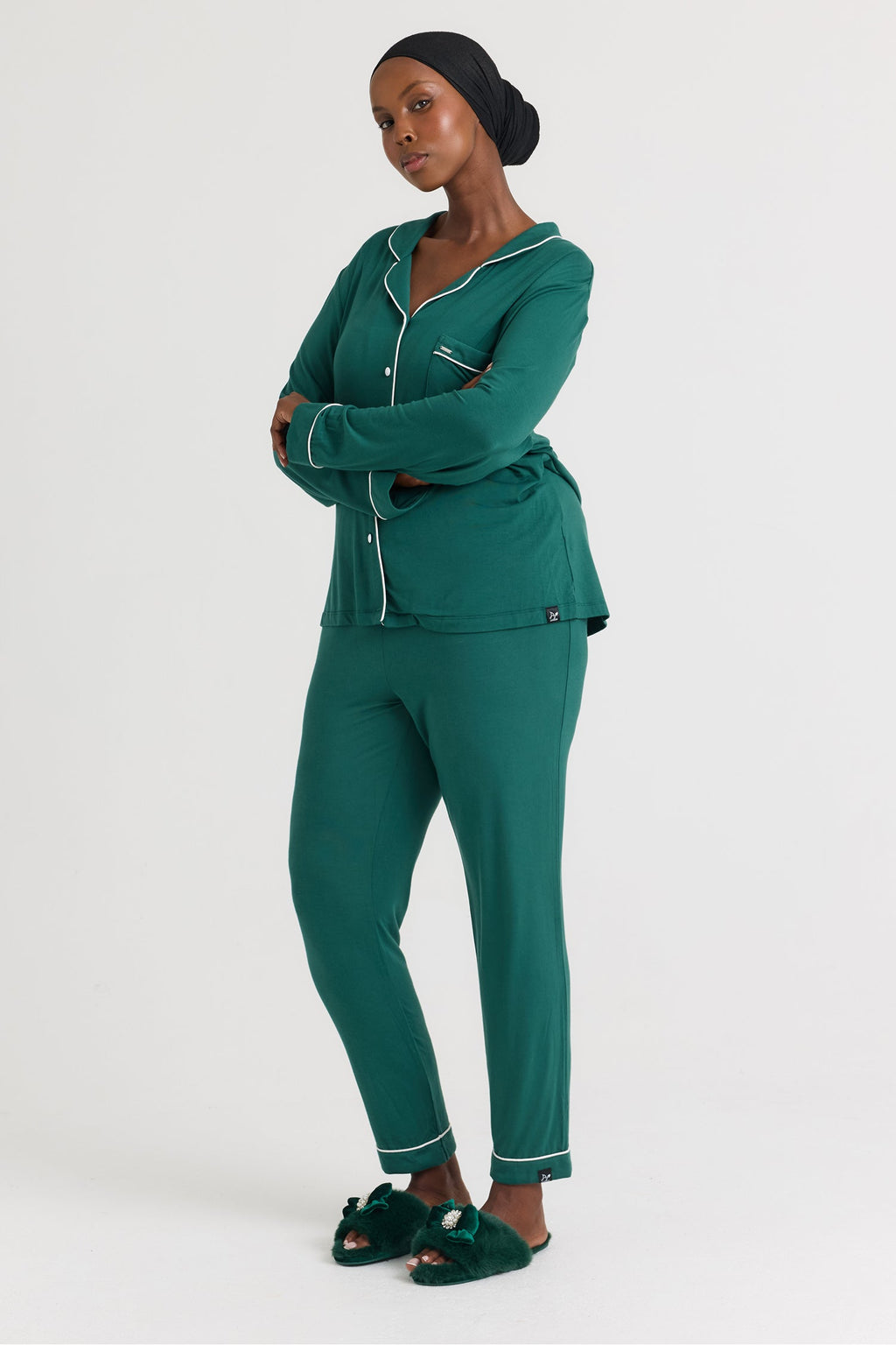 Bamboo Long Pyjama Set in Green