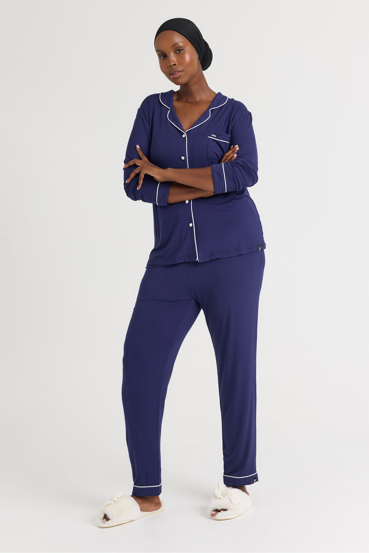 Bamboo Long Pyjama Set in Midnight
