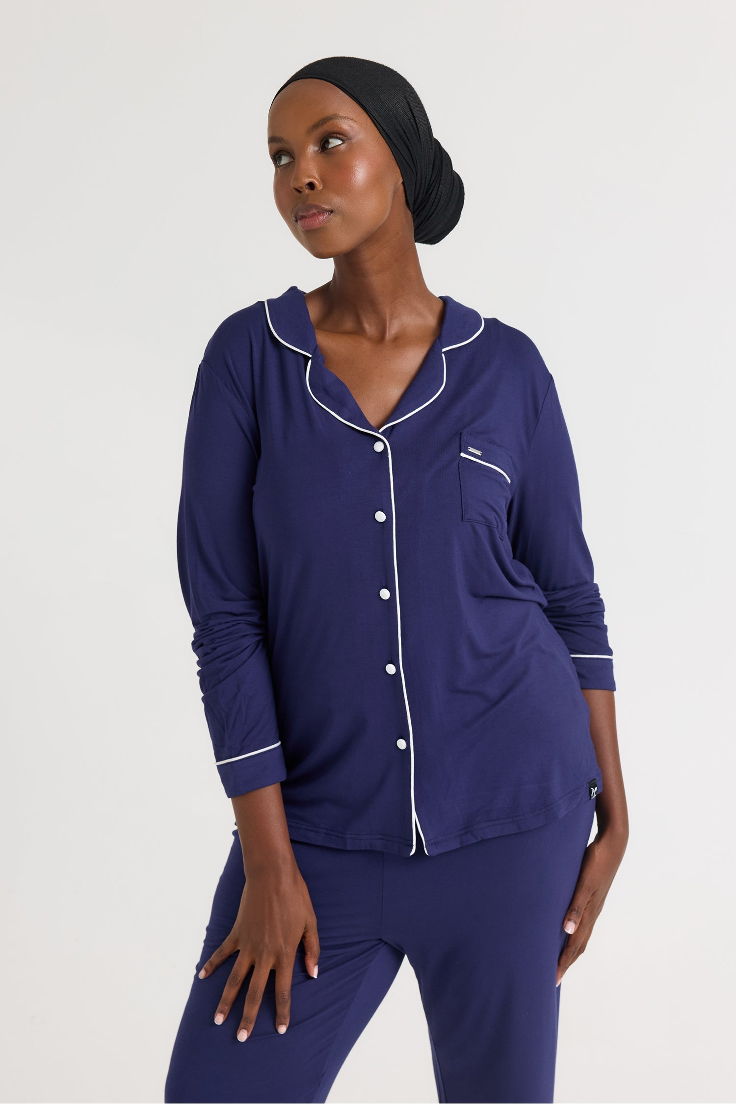 Bamboo Long Pyjama Set in Midnight