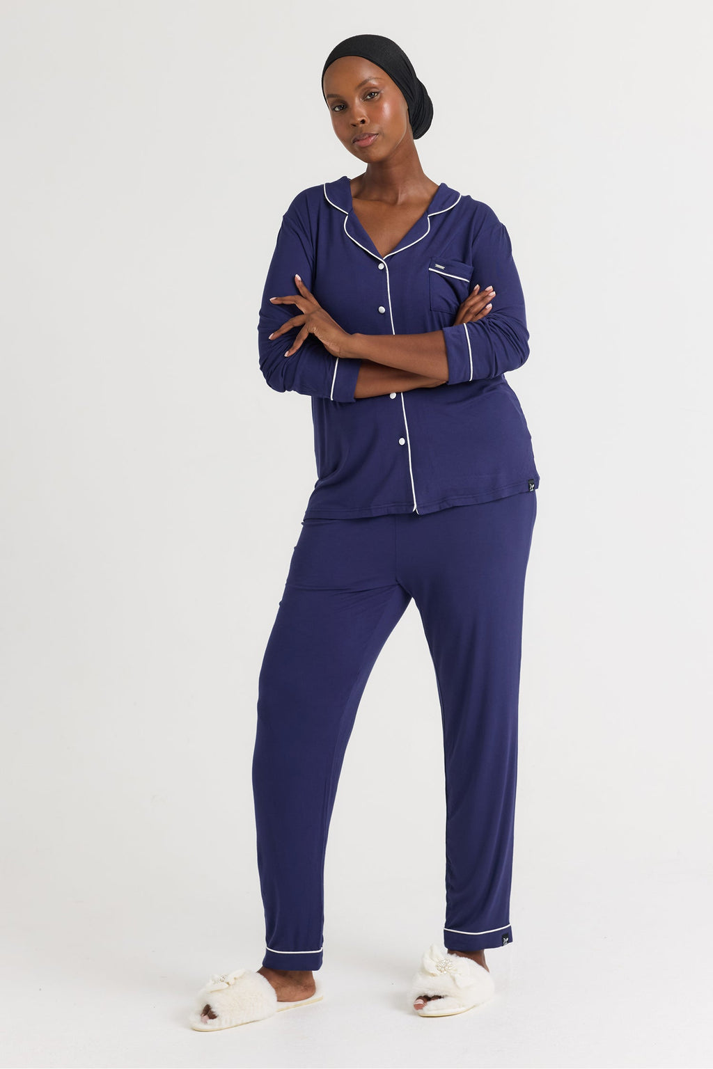 Bamboo Long Pyjama Set in Midnight