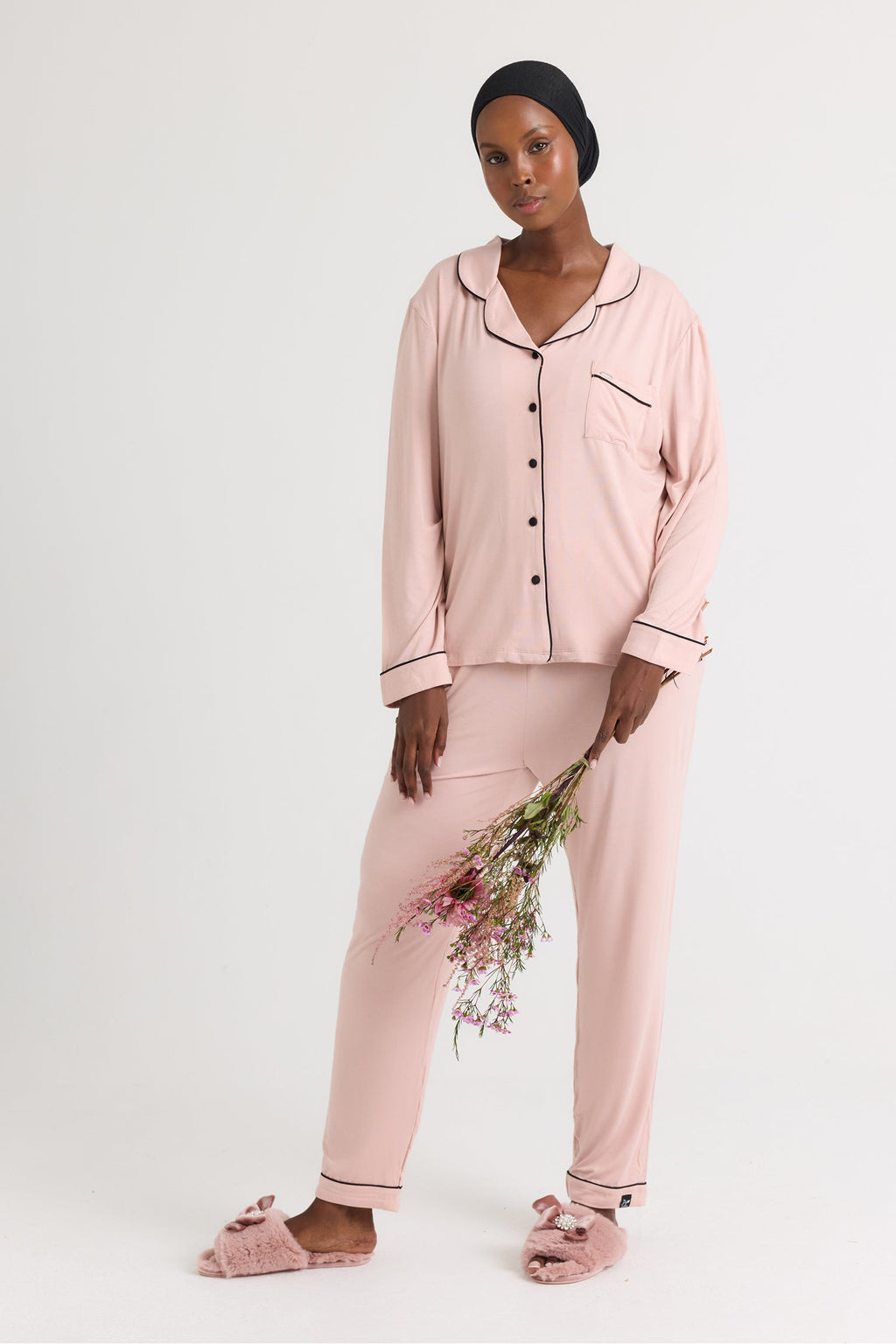 Bamboo Long Pyjama Set in Pink