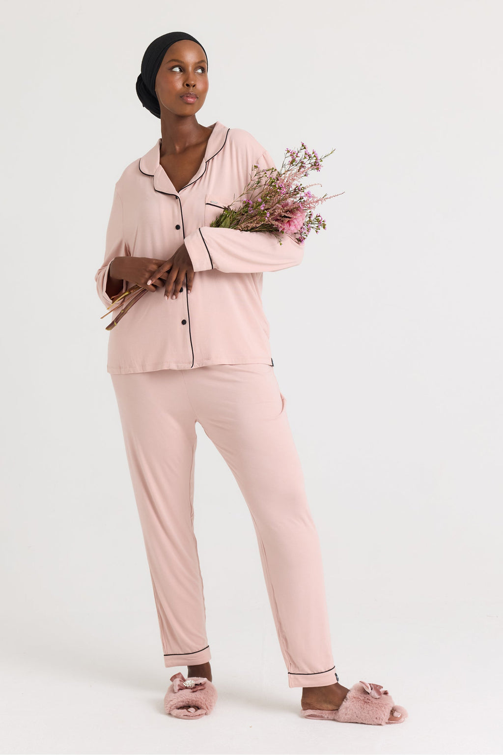 Bamboo Long Pyjama Set in Pink