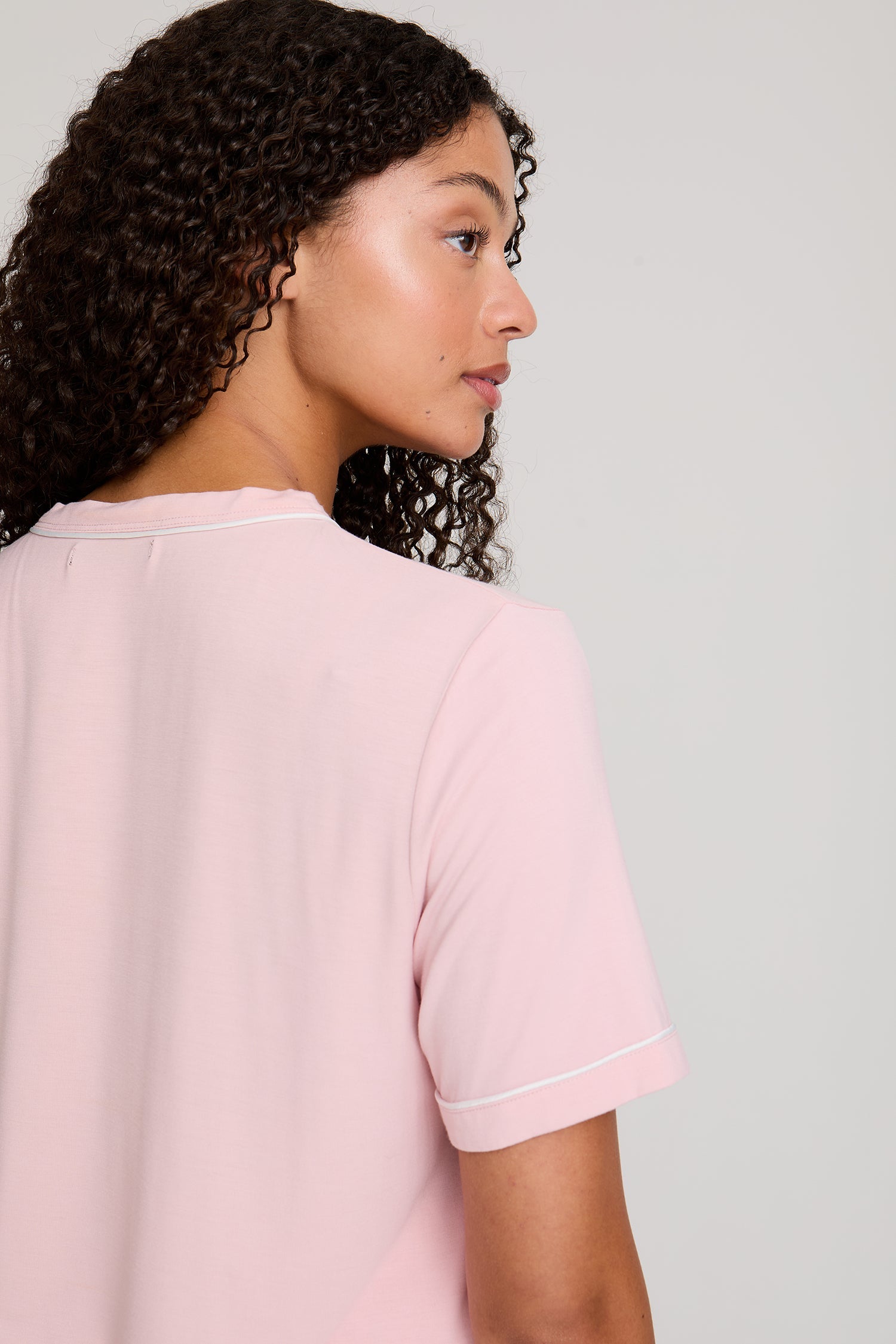 Bamboo Tee and Trouser Set in Blush Stripe