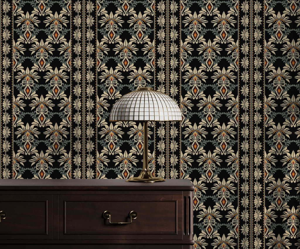 Ottoman Wallpaper with Ornate Floral Patterns